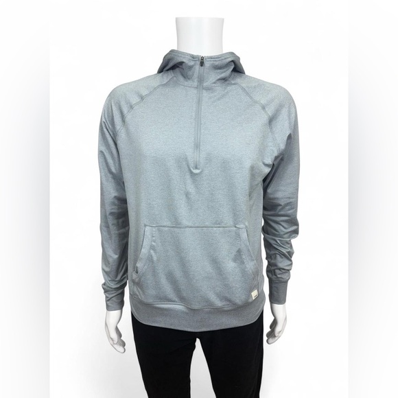 Vuori Ponto Performance Half Zip Hoodie in Steel Heather